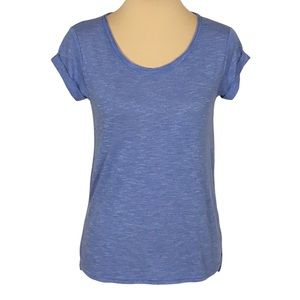 SO Light Blue Scoop Neck Short Sleeved T-shirt, Juniors' Small